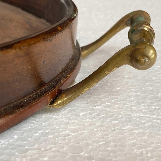 Large English Georgian Style Burled Walnut and Brass Oval Gallery Serving Tray For Sale - Image 4 of 16