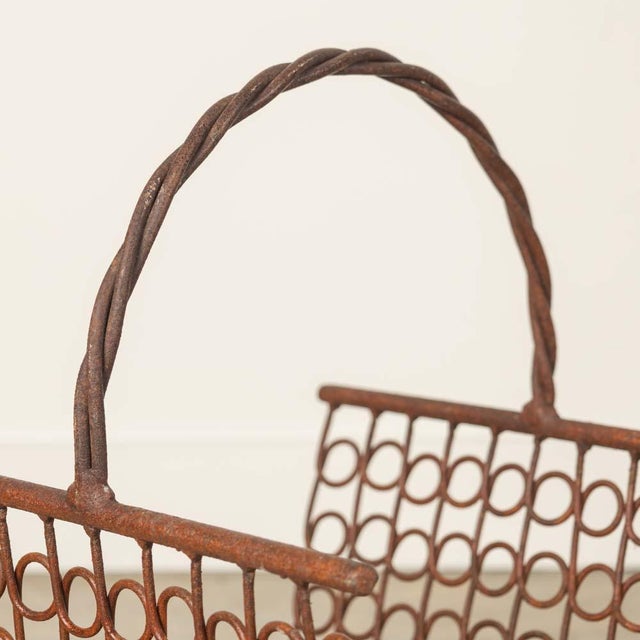Metal 1950s French Modernist Iron Magazine Rack For Sale - Image 7 of 9