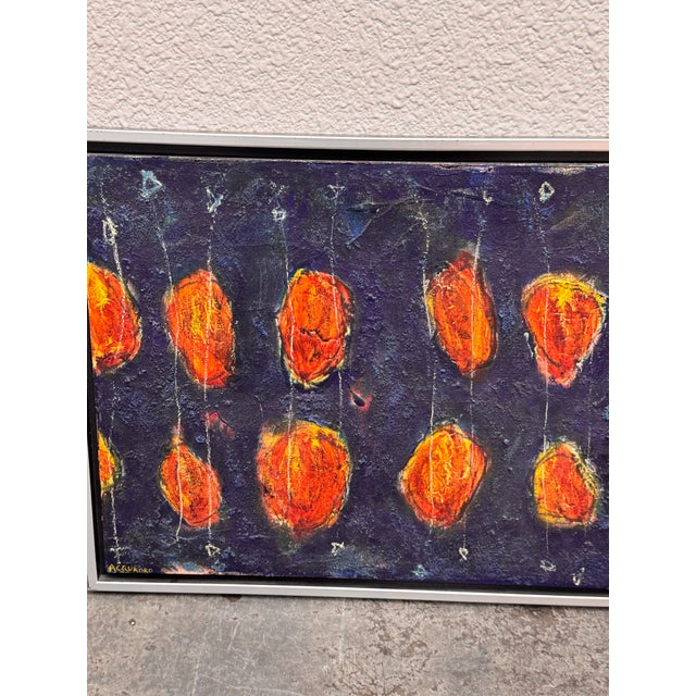 Metal Andrew Acquadro “Moonlit Pumpkins” Original Painting, Framed For Sale - Image 7 of 12