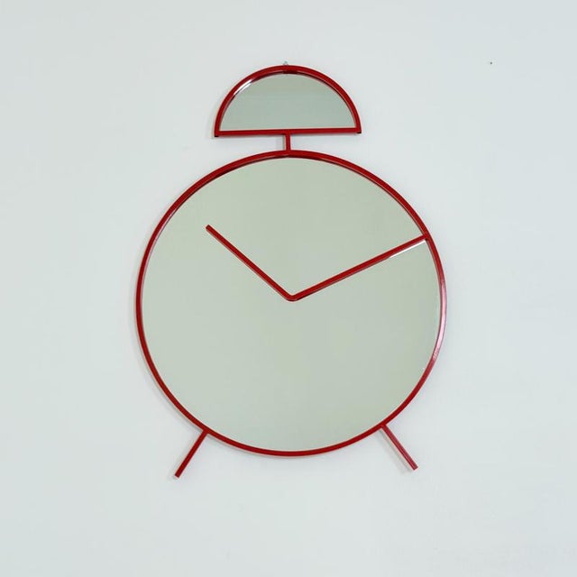 Mid-Century Pop Art Alarm Clock Wall Mirror by Pilm, Italy, 1970s For Sale - Image 9 of 13
