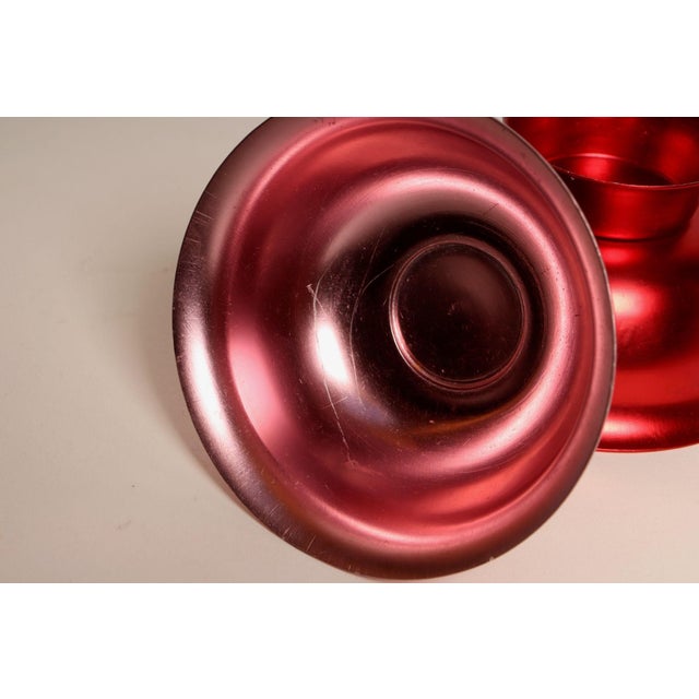 Set of Three Mid-Century Modern Red and Pink Anodized Aluminum Sherbets / Bowls For Sale - Image 13 of 13