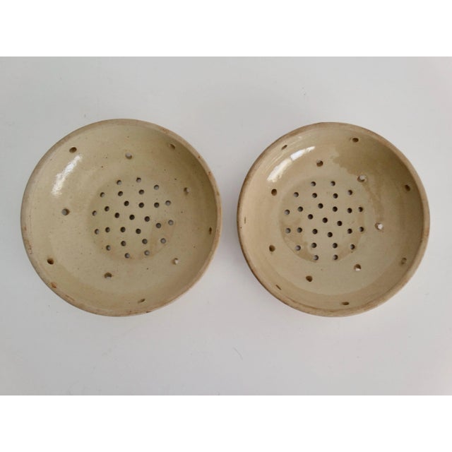 Ceramic 19th-C French Cheese Mold Moule à Fromage, S/2 For Sale - Image 7 of 7