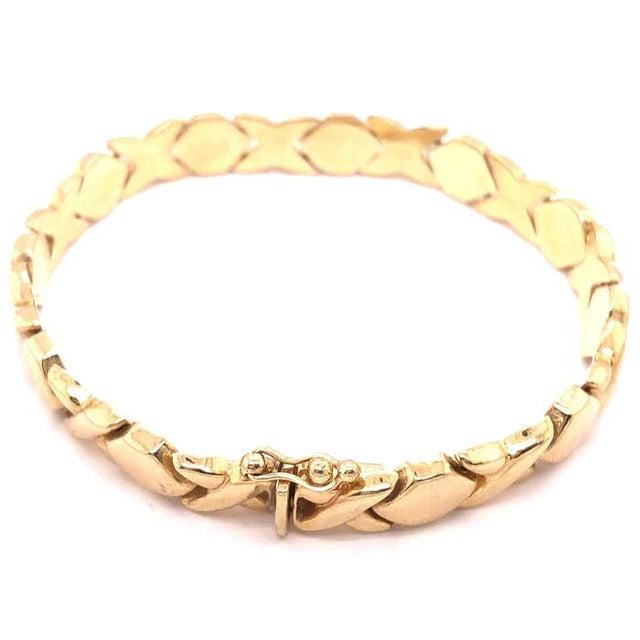 14 Karat Yellow Gold Fancy Link Bracelet For Sale - Image 10 of 10