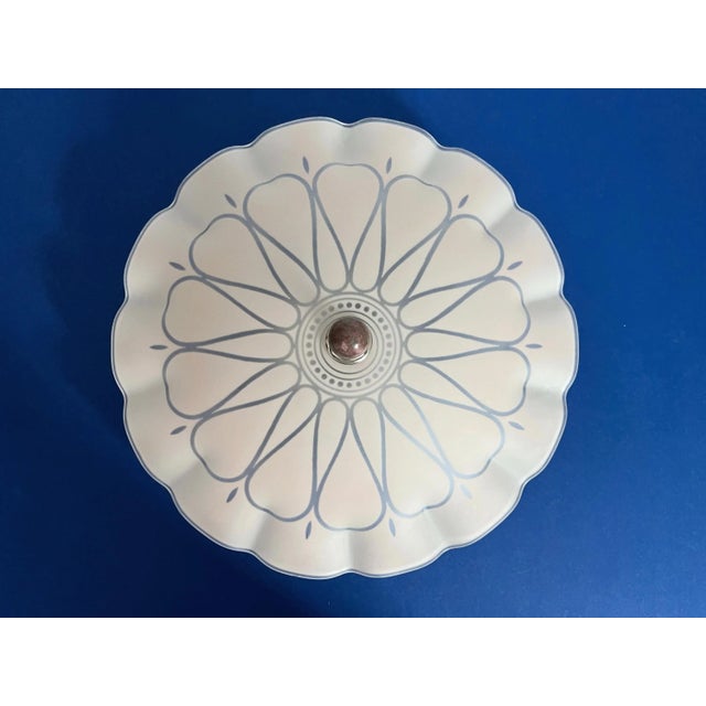 Pink 1940s Deco Pink Sunburst Flush Light For Sale - Image 8 of 17