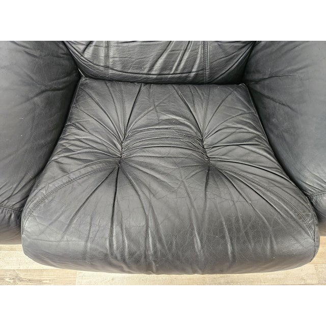 Vintage Club Chairs in Black Leather, 1970, Set of 2 For Sale - Image 10 of 18
