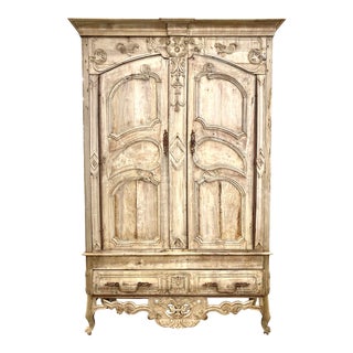 French Louis XV Bleached Carved Armoire Ca. 1728 For Sale