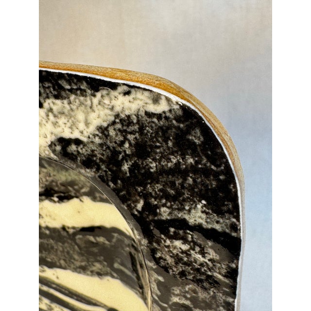 Ceramic Organic Studio Art Pottery Black and White Ceramic Platter Styled After James Tower For Sale - Image 7 of 12