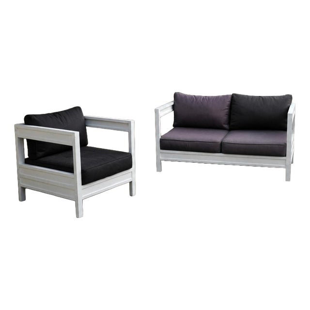 Lounge Chair with Cushions by Jan Des Bouvrie for Praxis, 1980s, Set of 2 For Sale