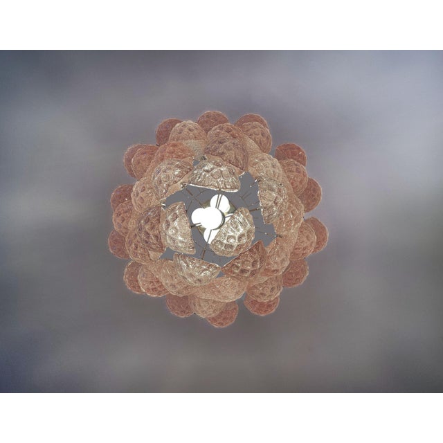 Glass Vintage Italian Murano Chandelier with 41 Pink Glass Petals Drop, 1990s For Sale - Image 7 of 18