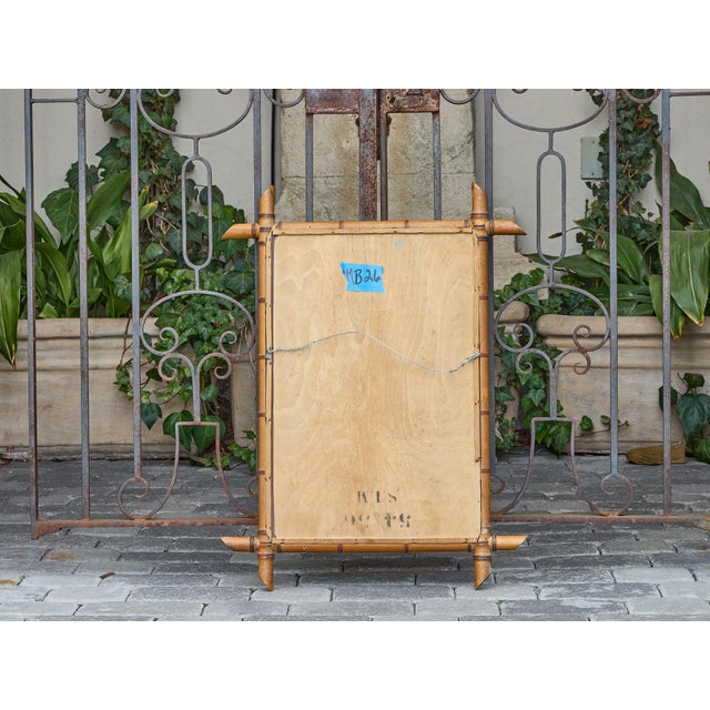 Faux Bamboo Walnut Mirror with Original Glass, French circa 1900 For Sale - Image 10 of 12
