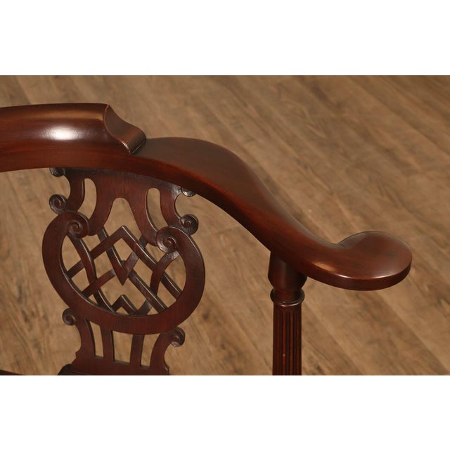 Mid 20th Century Kittinger Furniture Chippendale Style Mahogany CW-48 Corner Chair For Sale - Image 5 of 18
