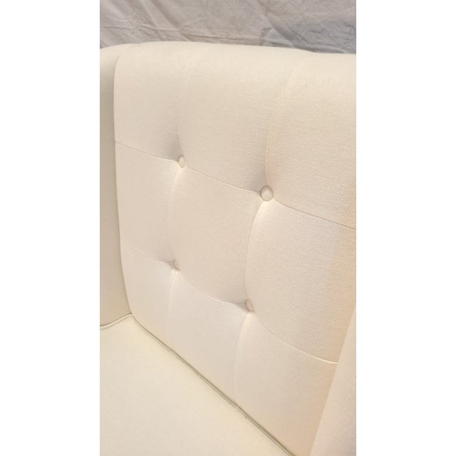 Contemporary Late 20th Century White Armless Accent Chair For Sale - Image 3 of 6