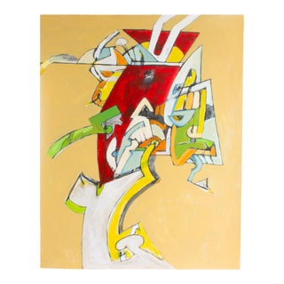 Abstract Acrylic and Watercolor on Paper Painting by James L. Bruch For Sale