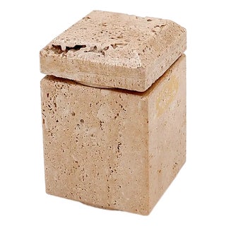 Italian Travertine Box attributed to Cerri Nestor, 1980s For Sale