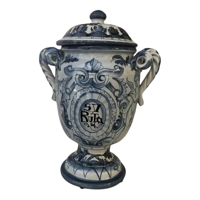 1990s Hand Painted Sv Ruta Ceramic Urn For Sale