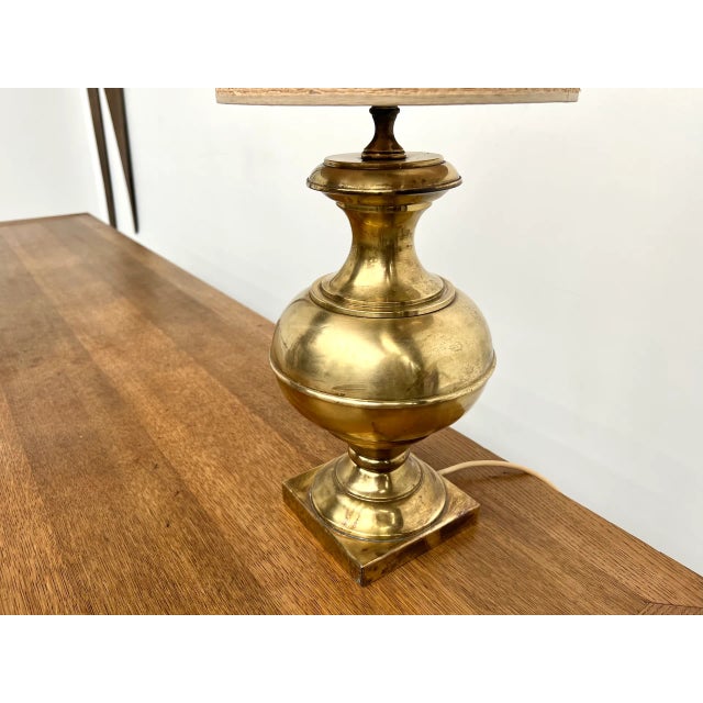 Metal Vintage Brass Table Lamp, 1950s For Sale - Image 7 of 14