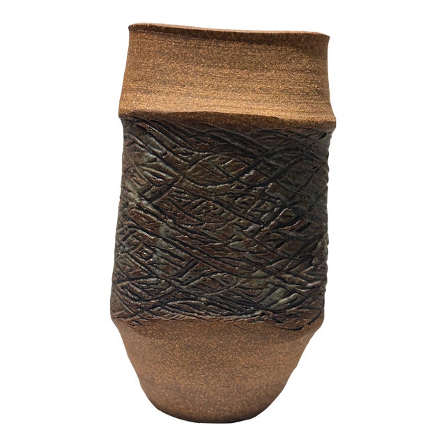 Mid-Century Modern Raul Coronel Studio Pottery Vase, Signed & Dated 1963 For Sale