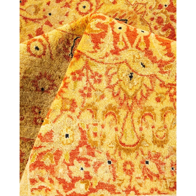 Textile Mogul, One-of-a-Kind Hand-Knotted Area Rug - Orange, 6' 3" x 9' 5" For Sale - Image 7 of 8