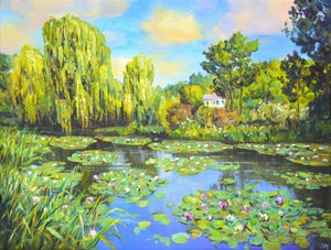"Pond. Water Lilies." Original Contemporary Painting
