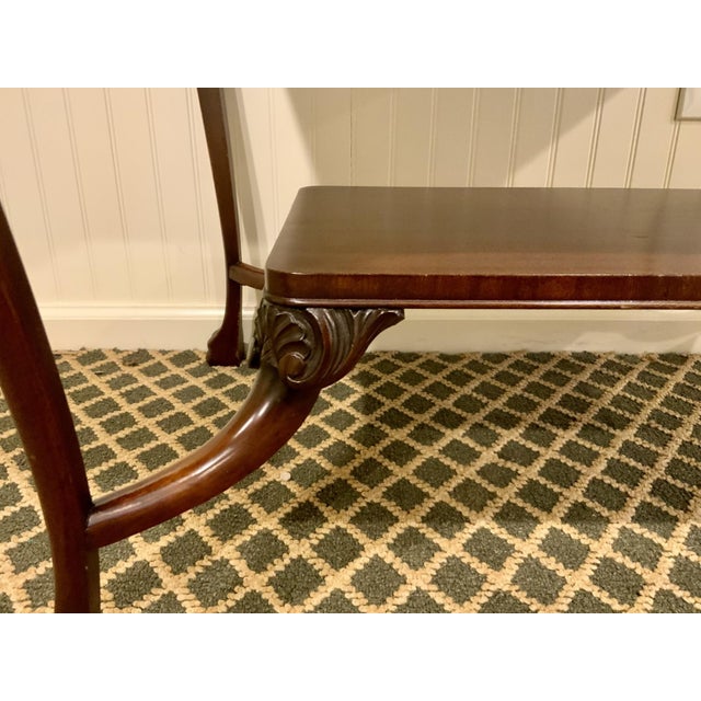Brown Vintage Two-Tier Mahogany Chippendale Style Side Table For Sale - Image 8 of 11