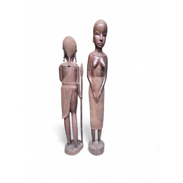 African Tribal Wooden Sculptures, 1970s, Set of 2 For Sale - Image 10 of 12