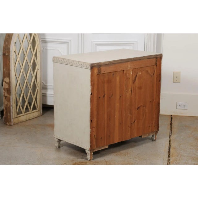 Neoclassical 1865 Swedish Neoclassical Style Painted 3-Drawer Chest For Sale - Image 3 of 13