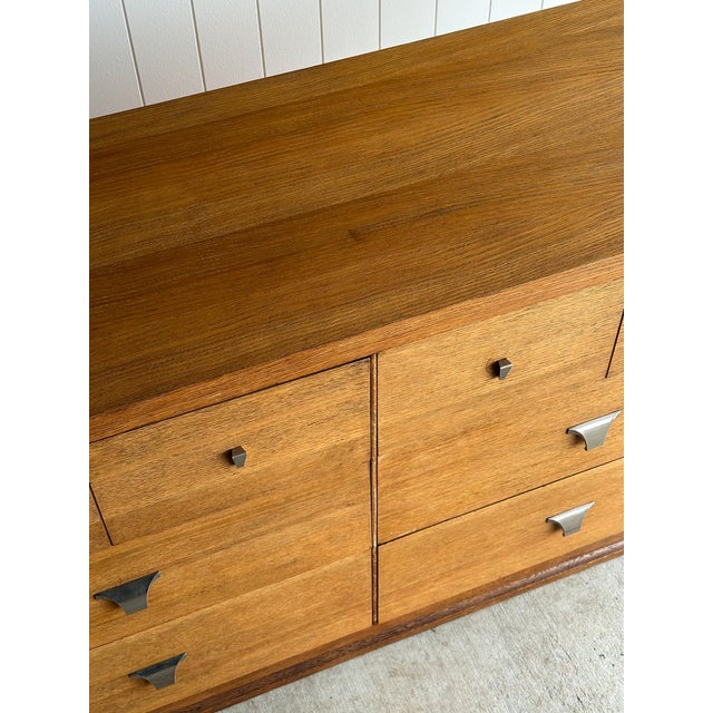 Vintage Architectural Oak 6-Drawer Dresser, C. 1960s For Sale In Greensboro - Image 6 of 15