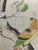 Green Large Antique Chinese Chinoiserie Hand Painted Framed Wall Paper Panel For Sale - Image 8 of 12