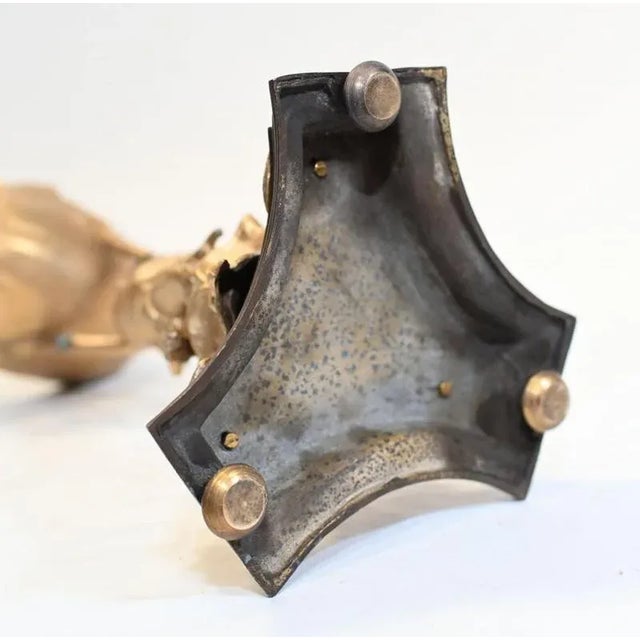 Metal Art Nouveau Gilt Bronze Conch Figurine Maiden For Sale - Image 7 of 8