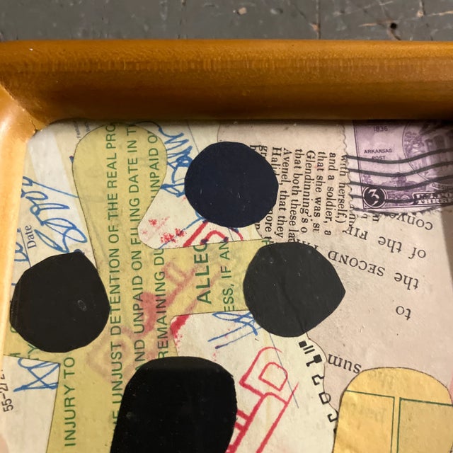 Abstract Contemporary Original Wayne Cunningham Abstract Collage Tabletop Frame For Sale - Image 3 of 4