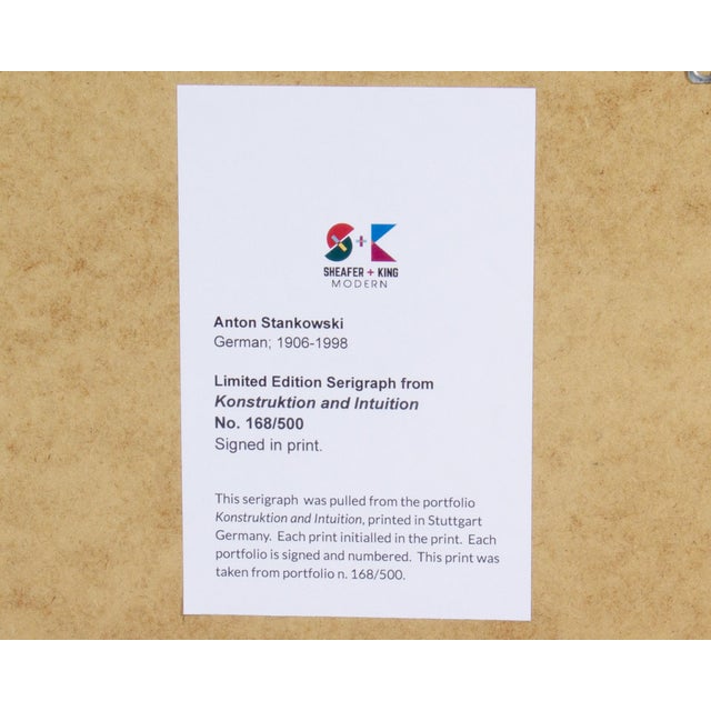 Printmaking Materials 1995 “Konstruktion and Intuition” Serigraph Print by Anton Stankowski For Sale - Image 7 of 7