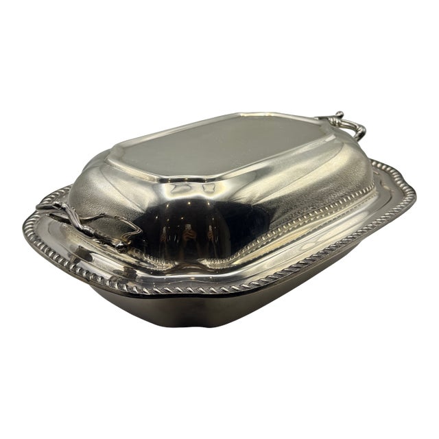 Vintage Art & Co Silverplate Covered Serving Dish With Handles | Classic American Tableware For Sale