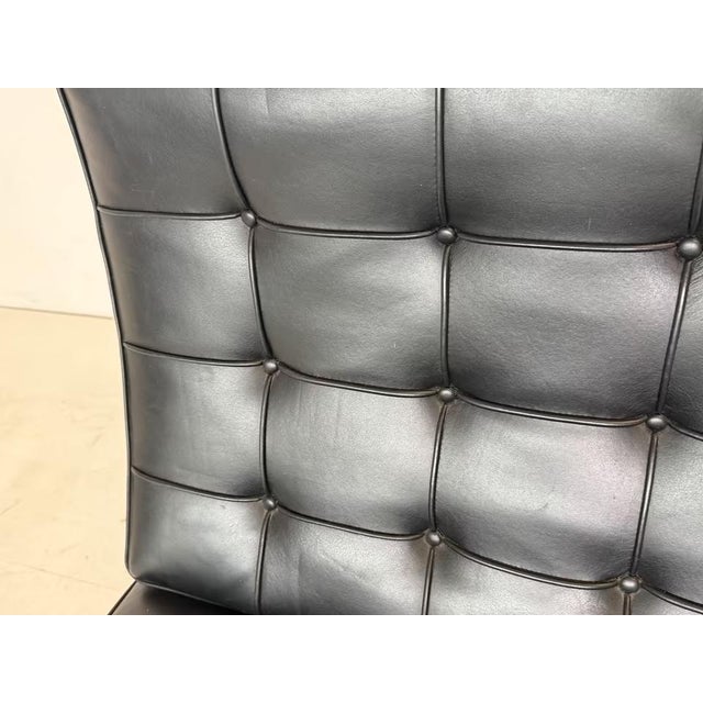 Mid-Century Modern Leather Barcelona Chair by Ludwig Mies van der Rohe for Knoll Inc. For Sale - Image 3 of 18