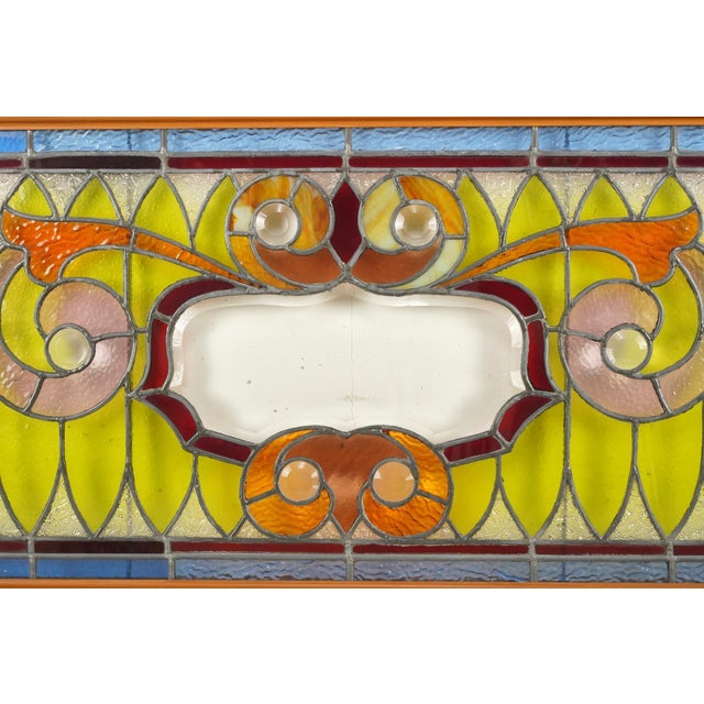 Victorian Victorian Scrolling Foliage Stained Glass Window For Sale - Image 3 of 7