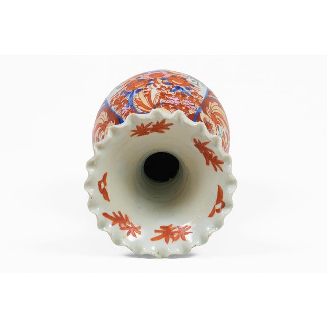 Orange Antique Imari Baluster Shaped Vase For Sale - Image 8 of 9