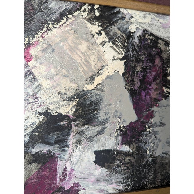 Vintage Original Abstract Expressionist Painting Framed For Sale - Image 4 of 11