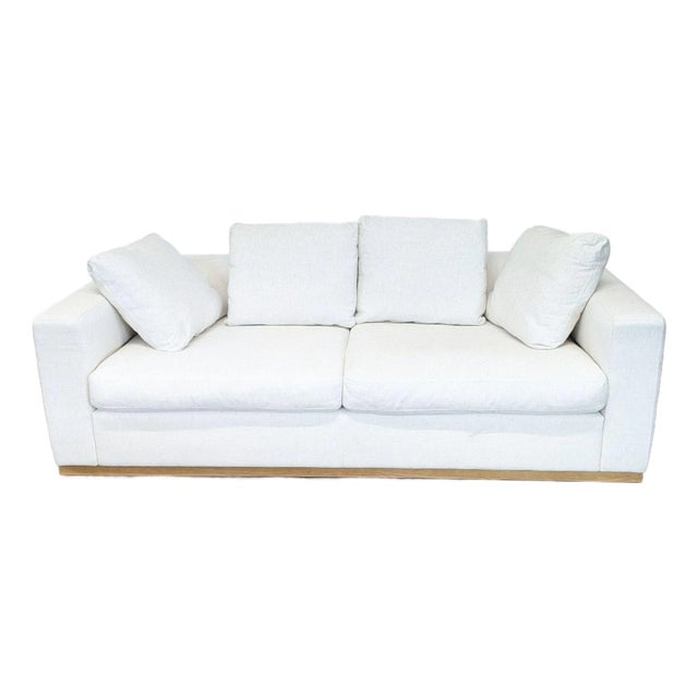 West Elm Newport 3-Seat Modern Cream Sofa For Sale