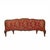 Vintage French Carved Walnut Upholstered Double Bed Frame Red Floral Damask Louis XV Style For Sale - Image 9 of 9