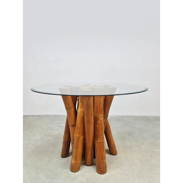 Vintage Bamboo Dining Table, 1950s For Sale - Image 4 of 7