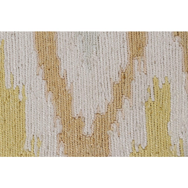 Textile Rug & Kilim’s Modern Square Kilim With Beige, Gold, and White Ikats Pattern For Sale - Image 7 of 9