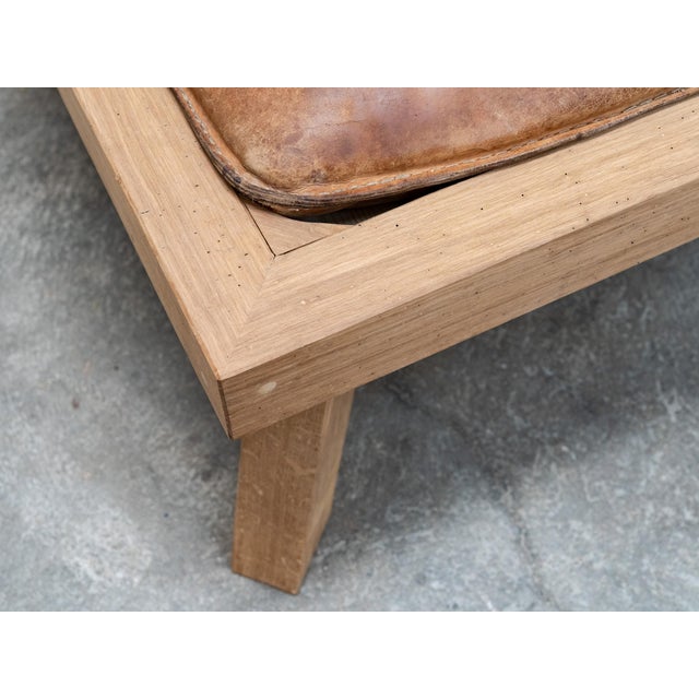Brown Vintage Daybed in Leather and Oak, 1950s For Sale - Image 8 of 11