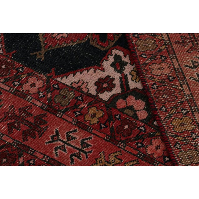 Textile Vintage Persian Shiraz Rug in Red and Black Floral Patterns by Rug & Kilim For Sale - Image 7 of 7