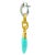 Turquoise 1990s Pair of Italian 18k Gold Diamond & Turquoise Link Drop Earrings For Sale - Image 8 of 10