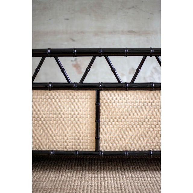 Black Lacquered Wood Daybed with Bamboo Effect, 1970s For Sale - Image 8 of 12