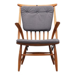 Danish Beech Chair by Illum Wikkelsø for Niels Eilersen, 1960s For Sale