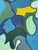 Vintage Abstract Geometric Acrylic Painting on Canvas Board in Blue and Green Tones.. For Sale - Image 10 of 10