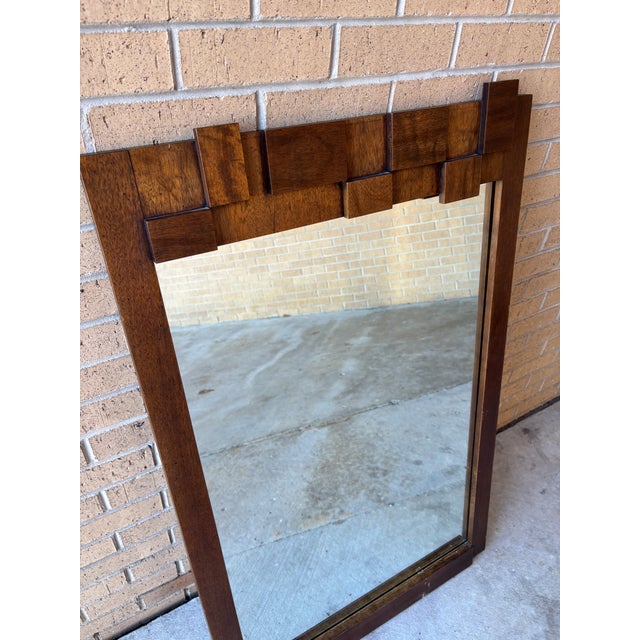 1970s 1970s Lane Brutalist Mirror For Sale - Image 5 of 5