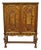 Antique Jacobean Renaissance Tudor Oak Blind China Cabinet Bookcase Cupboard For Sale