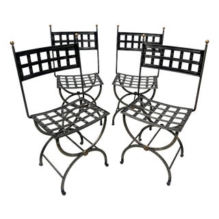 Veranda Chairs in Wrought Iron, Set of 4 For Sale