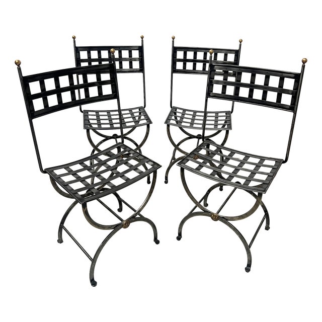 Veranda Chairs in Wrought Iron, Set of 4 For Sale